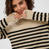 Lizza Striped Sweater -Mocha-Sweater- Hometown Style HTS, women's in store and online boutique located in Ingersoll, Ontario