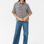 Naya striped shirt-Casual Tops- Hometown Style HTS, women's in store and online boutique located in Ingersoll, Ontario