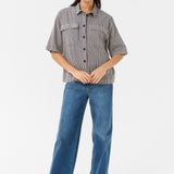 Naya striped shirt-Casual Tops- Hometown Style HTS, women's in store and online boutique located in Ingersoll, Ontario