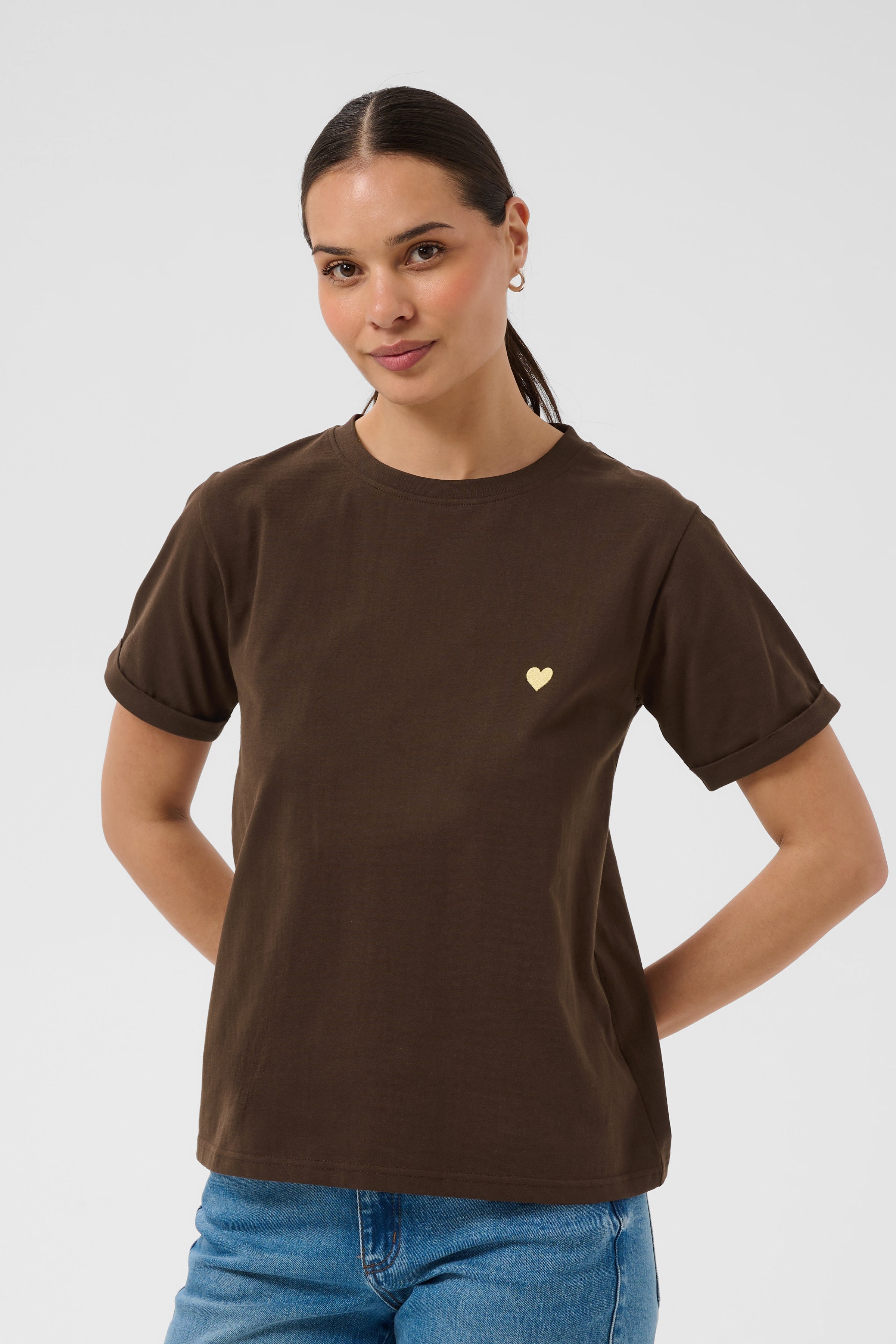 KAheart T-Shirt - Coffee Bean-Casual Tops- Hometown Style HTS, women's in store and online boutique located in Ingersoll, Ontario