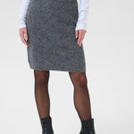 Trudy Knitted Skirt - Grey Melange-skirt- Hometown Style HTS, women's in store and online boutique located in Ingersoll, Ontario