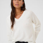 Niel V Neck Pullover - Chalk-Sweater- Hometown Style HTS, women's in store and online boutique located in Ingersoll, Ontario