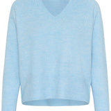 Niel V Neck Pullover - Powder Blue-Sweater- Hometown Style HTS, women's in store and online boutique located in Ingersoll, Ontario