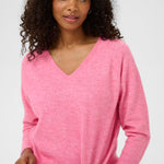 Niel V Neck Pullover - Pink-Sweater- Hometown Style HTS, women's in store and online boutique located in Ingersoll, Ontario