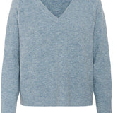 Niel V Neck Pullover - Windward Blue-Sweater- Hometown Style HTS, women's in store and online boutique located in Ingersoll, Ontario