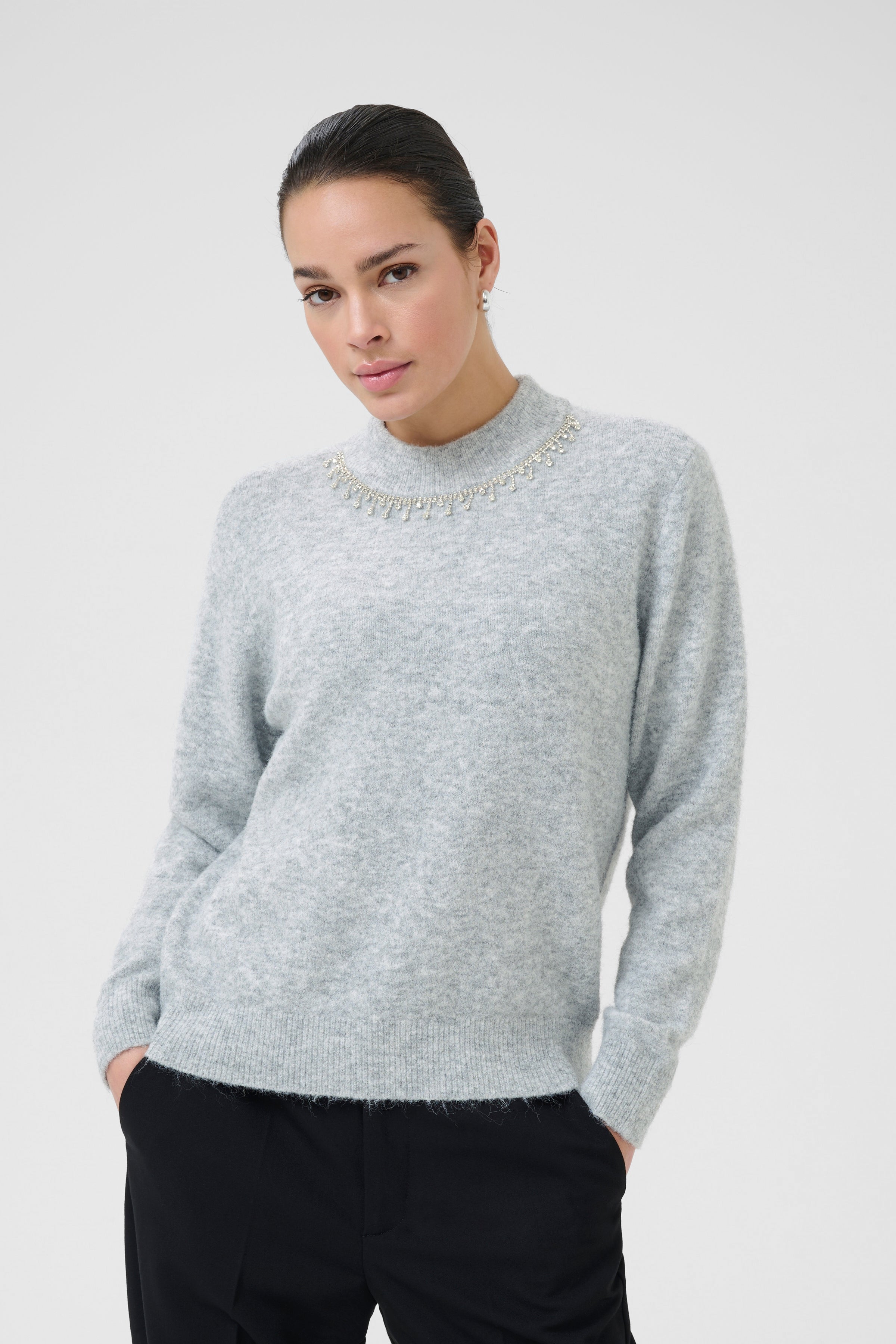 Roxy Pullover - Light Grey-Sweater- Hometown Style HTS, women's in store and online boutique located in Ingersoll, Ontario