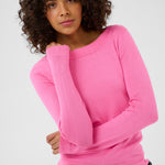 Lizza Knit Pullover - Pink Power-Casual Tops- Hometown Style HTS, women's in store and online boutique located in Ingersoll, Ontario