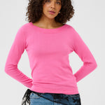 Lizza Knit Pullover - Pink Power-Casual Tops- Hometown Style HTS, women's in store and online boutique located in Ingersoll, Ontario