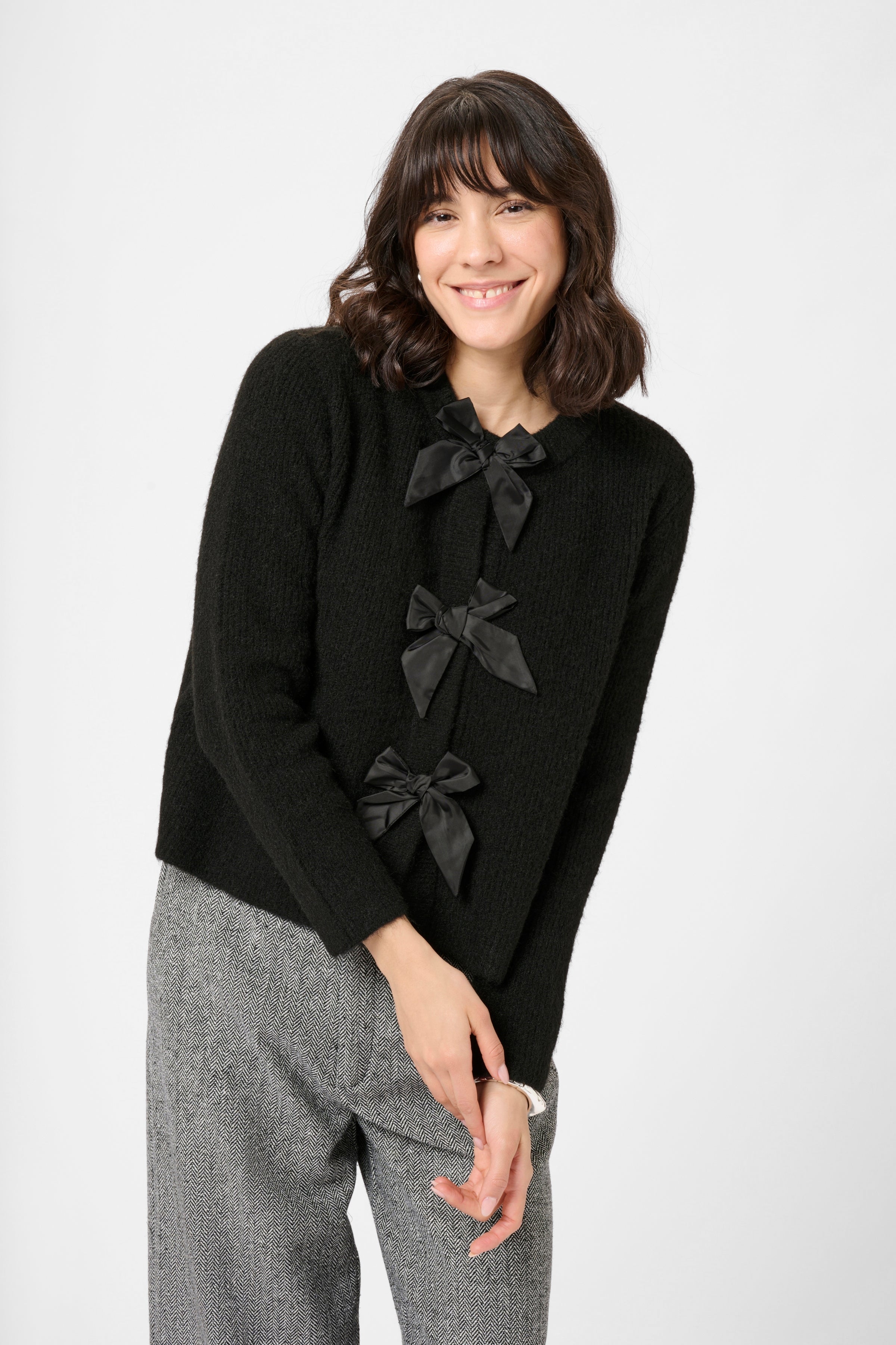May Knit Cardigan - Black-Sweaters and Cardigans- Hometown Style HTS, women's in store and online boutique located in Ingersoll, Ontario