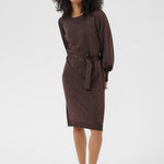 Regina Knit Belt Dress - Black Coffee-Special Occasion Dress- Hometown Style HTS, women's in store and online boutique located in Ingersoll, Ontario