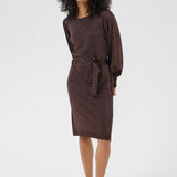 Regina Knit Belt Dress - Black Coffee-Special Occasion Dress- Hometown Style HTS, women's in store and online boutique located in Ingersoll, Ontario