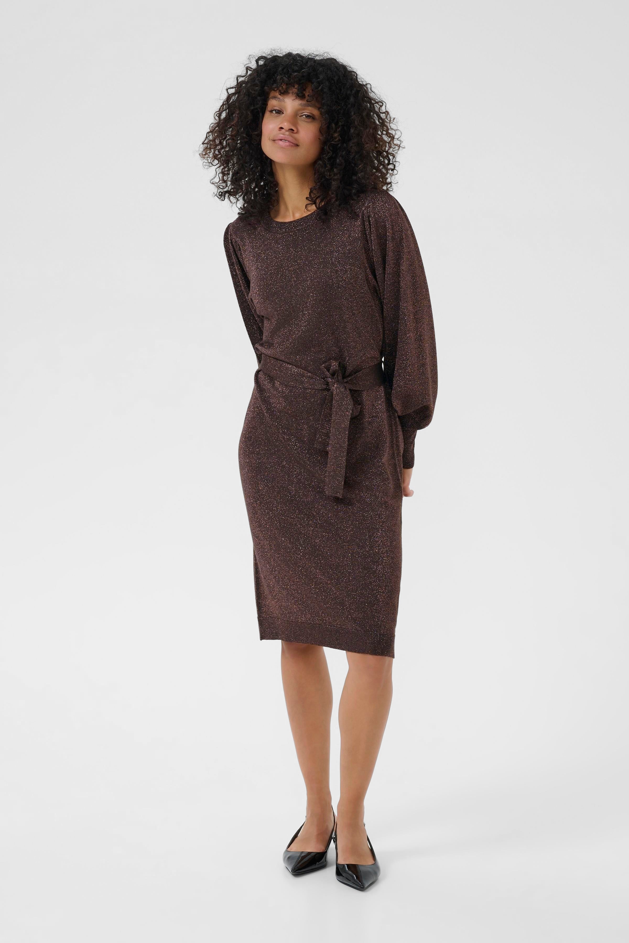 Karegina Knit Belt Dress - Java-Special Occasion Dresses- Hometown Style HTS, women's in store and online boutique located in Ingersoll, Ontario