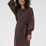 Regina Knit Belt Dress - Black Coffee-Special Occasion Dress- Hometown Style HTS, women's in store and online boutique located in Ingersoll, Ontario