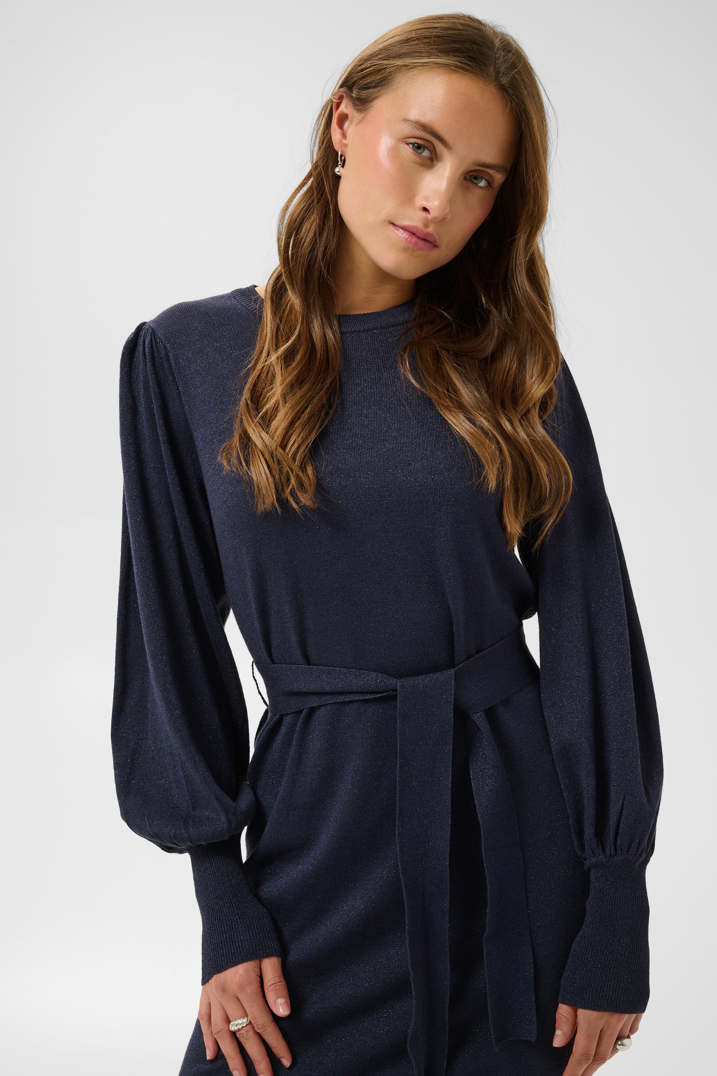 KAregina Knit Belt Dress - Graphite-Casual Dresses- Hometown Style HTS, women's in store and online boutique located in Ingersoll, Ontario