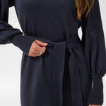 KAregina Knit Belt Dress - Graphite-Casual Dresses- Hometown Style HTS, women's in store and online boutique located in Ingersoll, Ontario