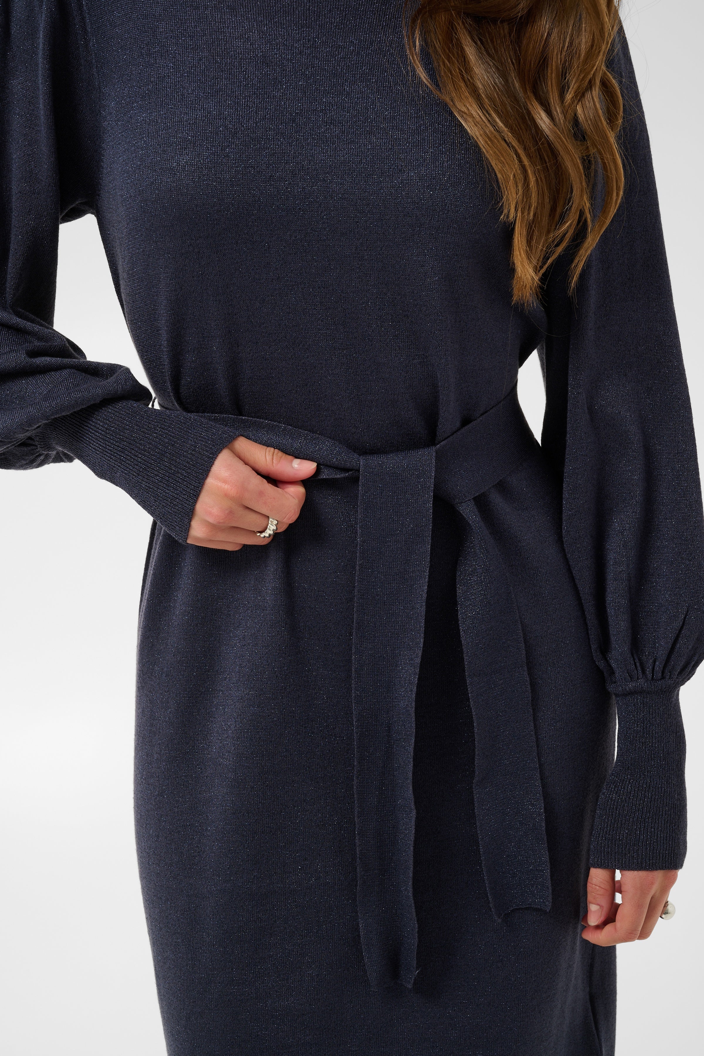 KAregina Knit Belt Dress - Graphite-Casual Dresses- Hometown Style HTS, women's in store and online boutique located in Ingersoll, Ontario