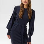KAregina Knit Belt Dress - Graphite-Casual Dresses- Hometown Style HTS, women's in store and online boutique located in Ingersoll, Ontario