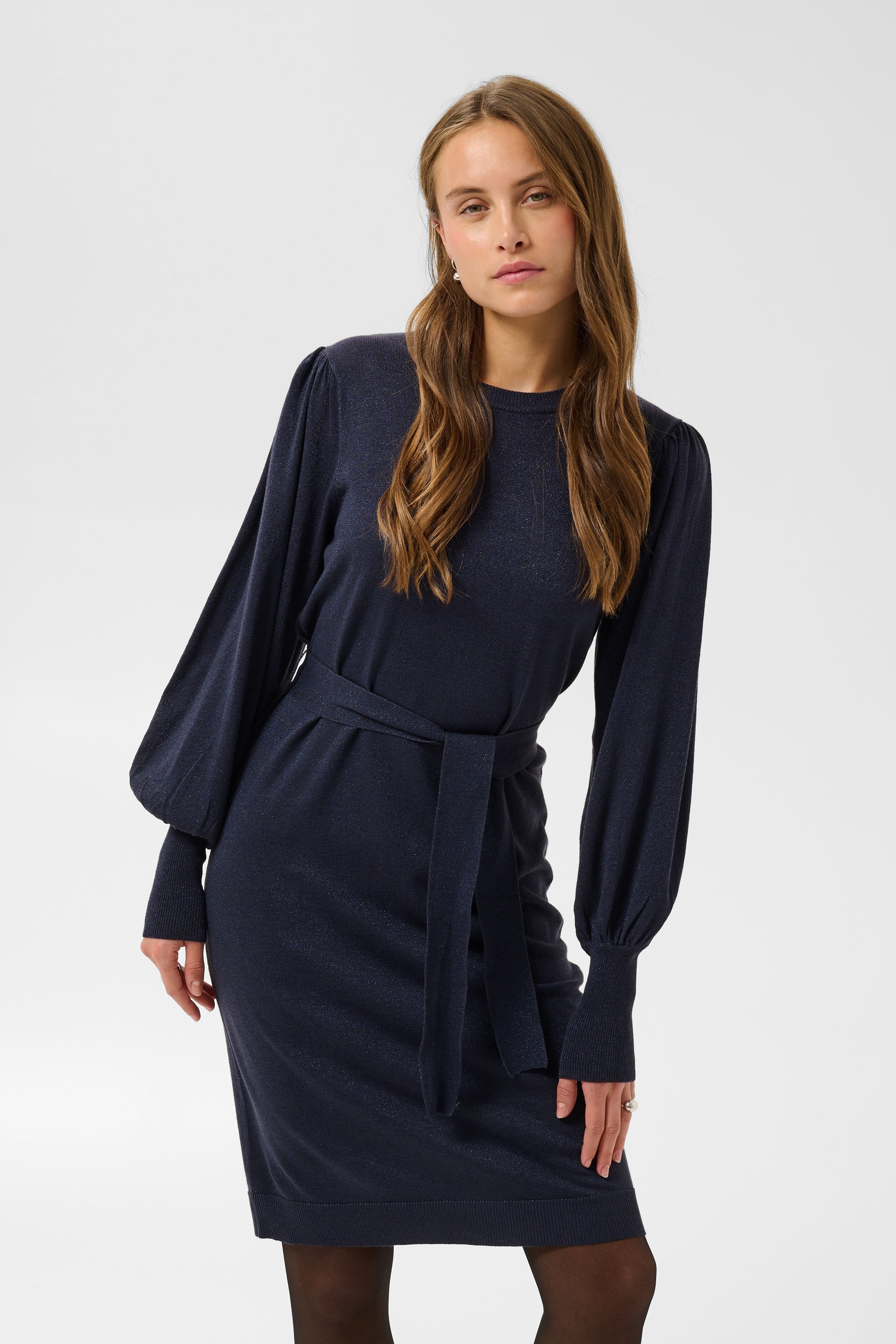KAregina Knit Belt Dress - Graphite-Casual Dresses- Hometown Style HTS, women's in store and online boutique located in Ingersoll, Ontario