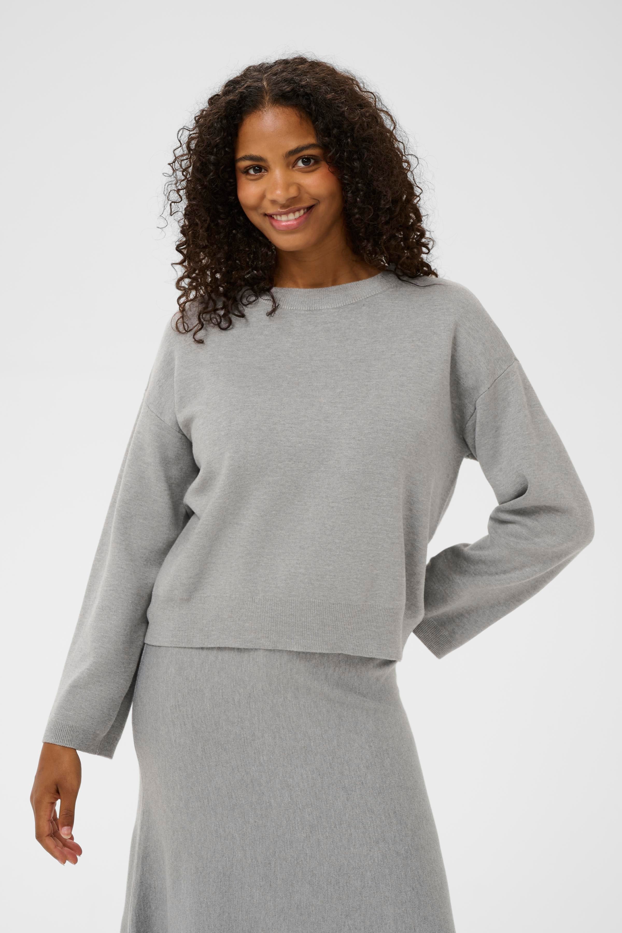 Malina Knit Pullover - Grey-Sweater- Hometown Style HTS, women's in store and online boutique located in Ingersoll, Ontario
