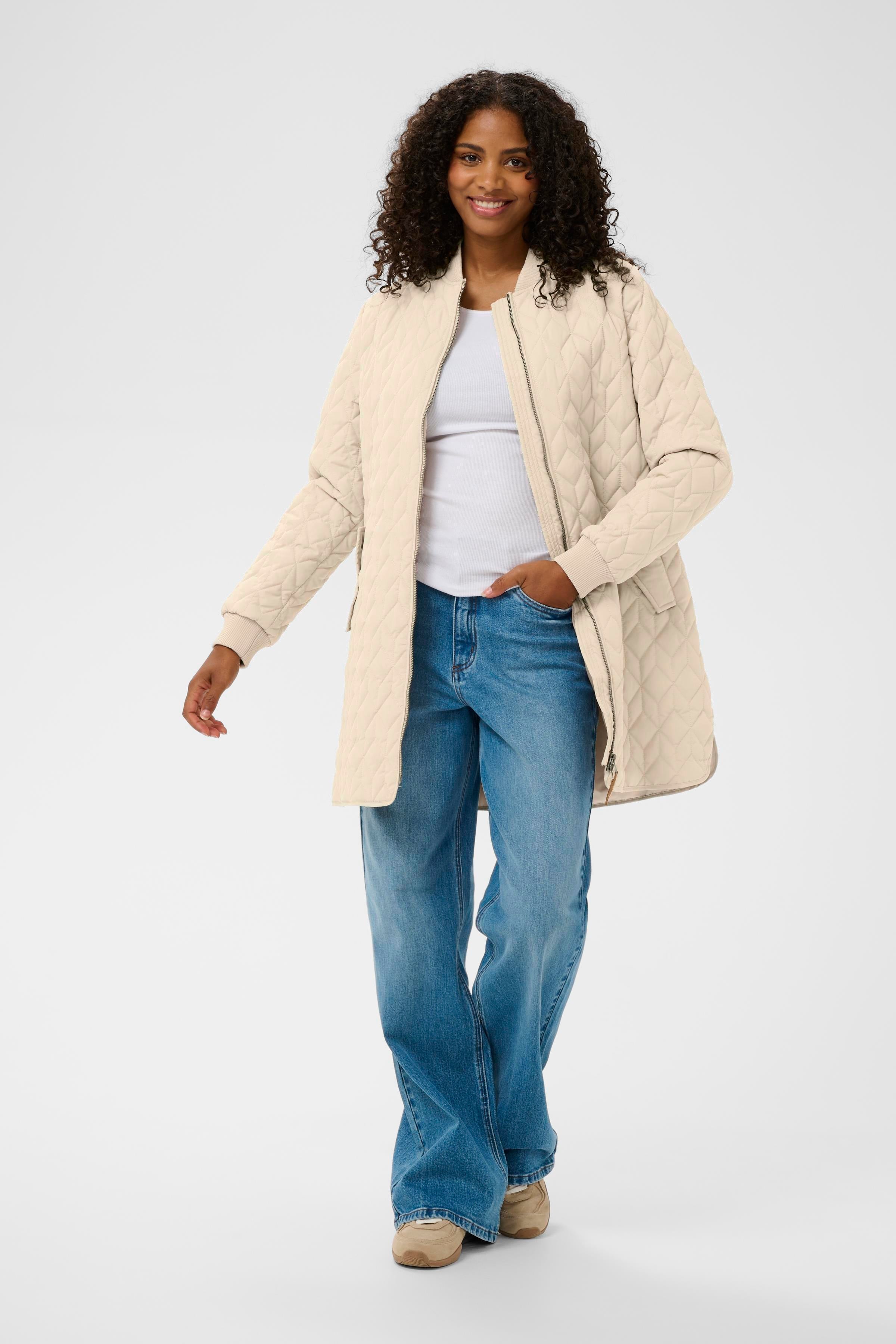 KAlelia Long Quilt Jacket - Feather Gray- Hometown Style HTS, women's in store and online boutique located in Ingersoll, Ontario