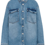 Leanne Denim Shirt - Vintage Blue-jacket- Hometown Style HTS, women's in store and online boutique located in Ingersoll, Ontario