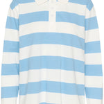 Miala Polo Long Sleeve - Blue-Casual Tops- Hometown Style HTS, women's in store and online boutique located in Ingersoll, Ontario