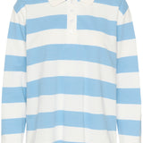 Miala Polo Long Sleeve - Blue-Casual Tops- Hometown Style HTS, women's in store and online boutique located in Ingersoll, Ontario