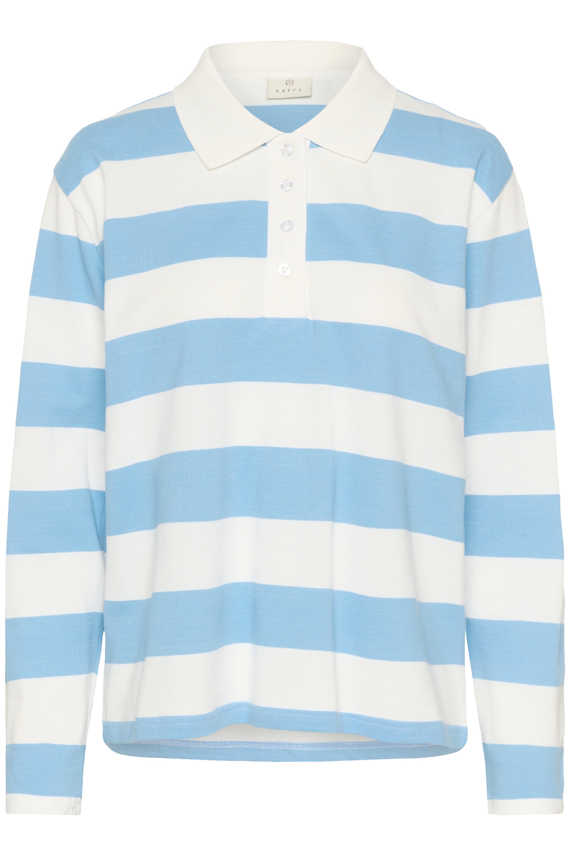 Miala Polo Long Sleeve - Blue-Casual Tops- Hometown Style HTS, women's in store and online boutique located in Ingersoll, Ontario