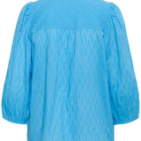 Gabriela V Neck Shirt - Azure Blue-blouse- Hometown Style HTS, women's in store and online boutique located in Ingersoll, Ontario