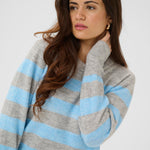 Niel Striped Pullover - Blue-Sweater- Hometown Style HTS, women's in store and online boutique located in Ingersoll, Ontario