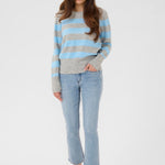 Niel Striped Pullover - Blue-Sweater- Hometown Style HTS, women's in store and online boutique located in Ingersoll, Ontario
