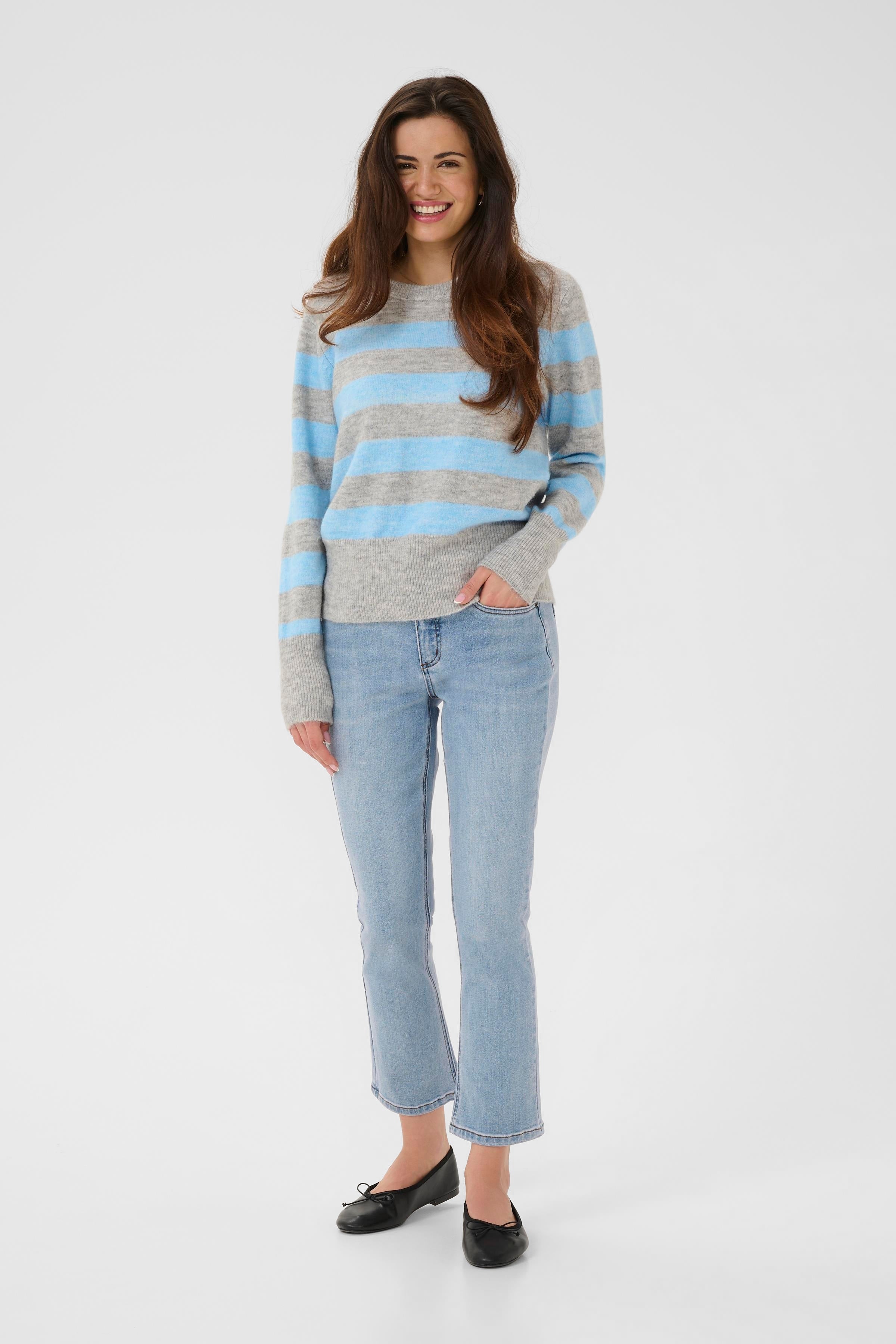 Niel Striped Pullover - Blue-Sweater- Hometown Style HTS, women's in store and online boutique located in Ingersoll, Ontario