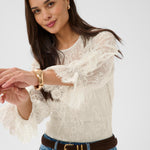 KAamelie Lace Blouse-Blouses- Hometown Style HTS, women's in store and online boutique located in Ingersoll, Ontario