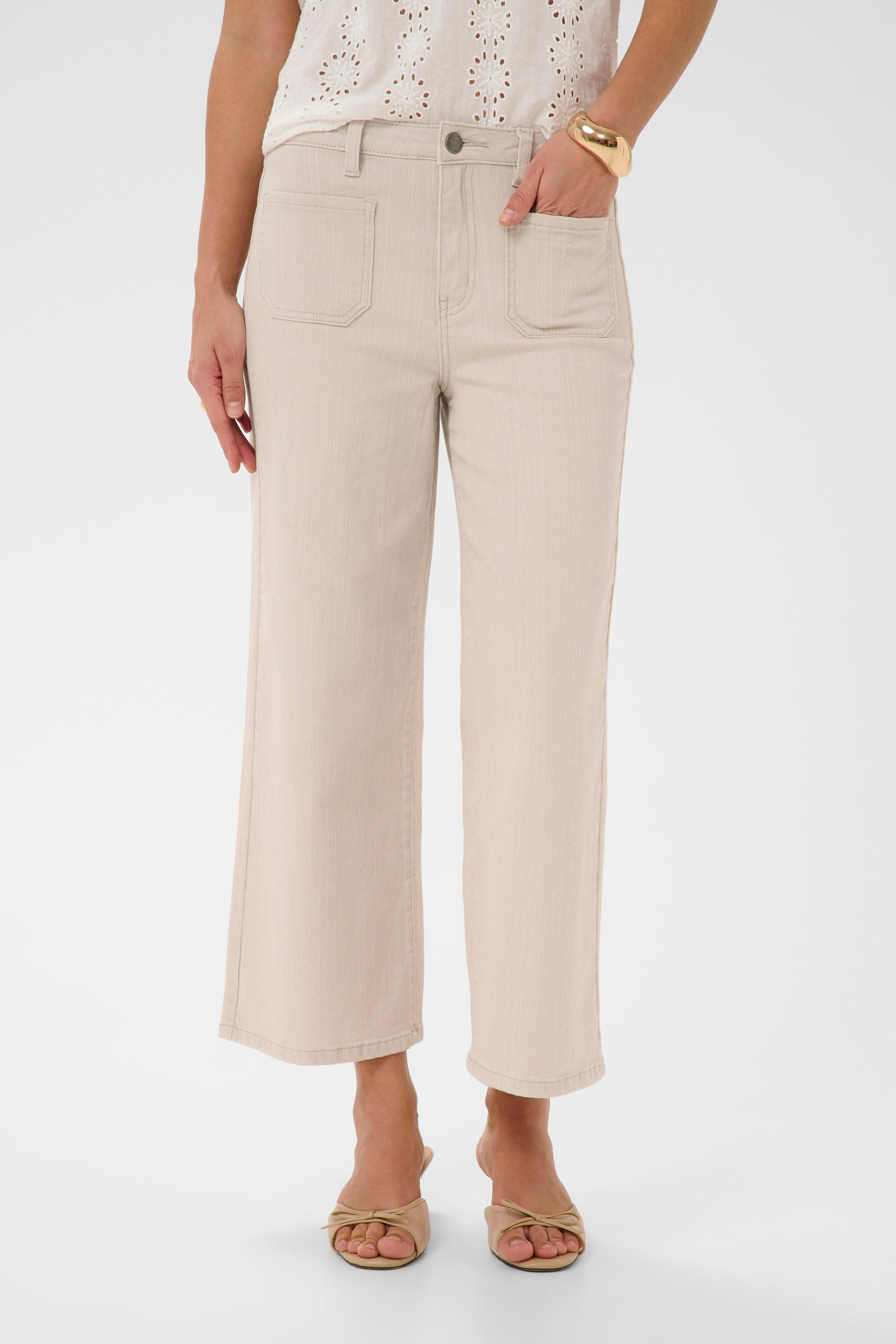 KAbrook Cropped High Waisted Jeans - Moonbeam-Bottoms- Hometown Style HTS, women's in store and online boutique located in Ingersoll, Ontario