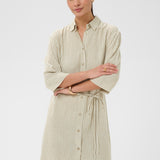 KAmilia Short Shirt Dress - Chalk-Casual Dresses- Hometown Style HTS, women's in store and online boutique located in Ingersoll, Ontario