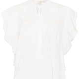 KAfiona Frill Top - White-Blouses- Hometown Style HTS, women's in store and online boutique located in Ingersoll, Ontario
