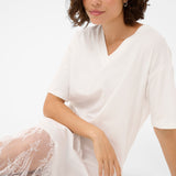 KaAndrea Tee Dress - Chalk-Casual Dresses- Hometown Style HTS, women's in store and online boutique located in Ingersoll, Ontario