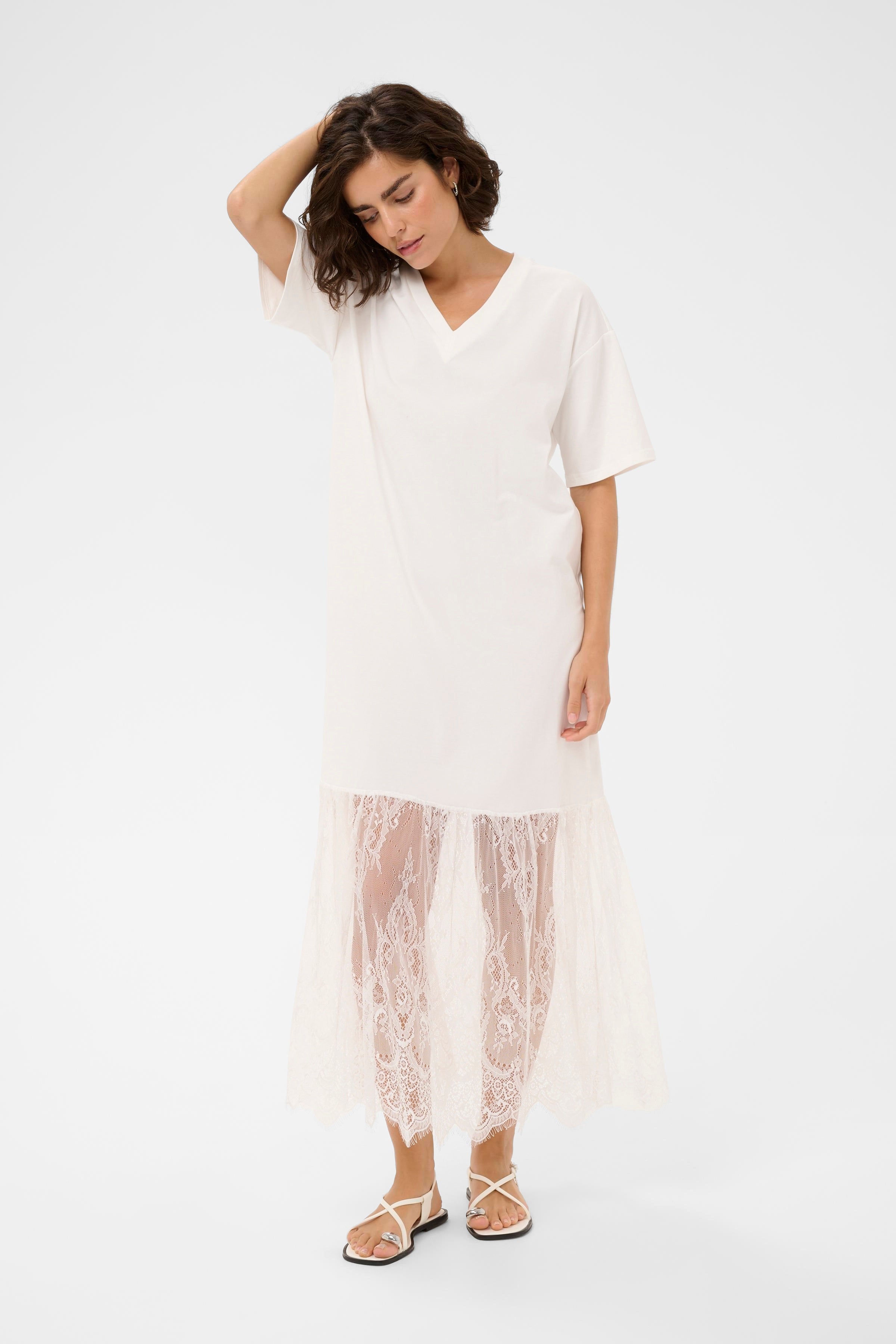 KaAndrea Tee Dress - Chalk-Casual Dresses- Hometown Style HTS, women's in store and online boutique located in Ingersoll, Ontario