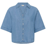 KAjade Denim Shirt - Medium Blue-Casual Tops- Hometown Style HTS, women's in store and online boutique located in Ingersoll, Ontario