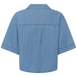 KAjade Denim Shirt - Medium Blue-Casual Tops- Hometown Style HTS, women's in store and online boutique located in Ingersoll, Ontario