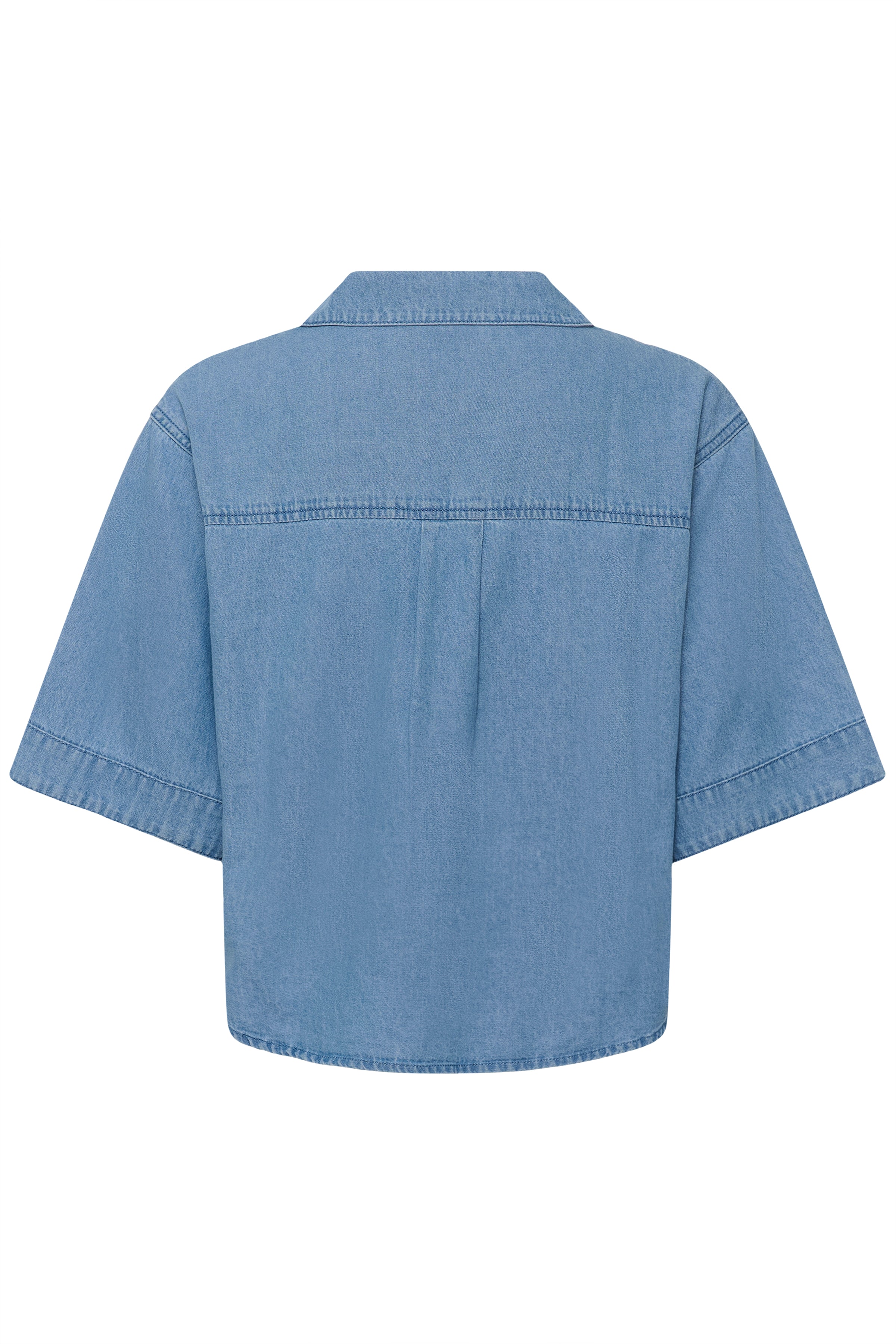 KAjade Denim Shirt - Medium Blue-Casual Tops- Hometown Style HTS, women's in store and online boutique located in Ingersoll, Ontario