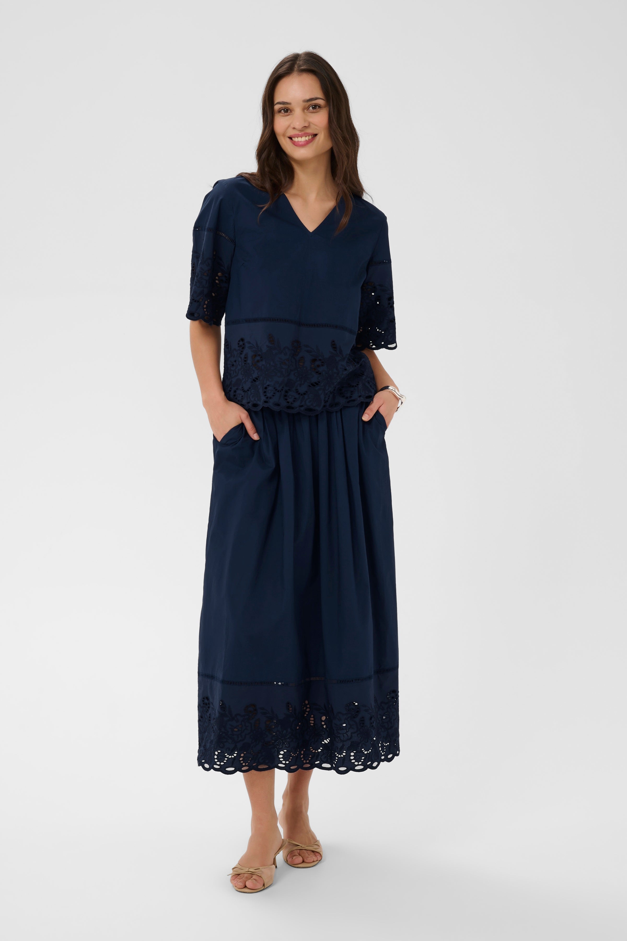 KAgertrud Skirt -Midnight Marine-Bottoms- Hometown Style HTS, women's in store and online boutique located in Ingersoll, Ontario