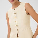 Kaannetta Waist Coat - Feather Grey-Casual Tops- Hometown Style HTS, women's in store and online boutique located in Ingersoll, Ontario