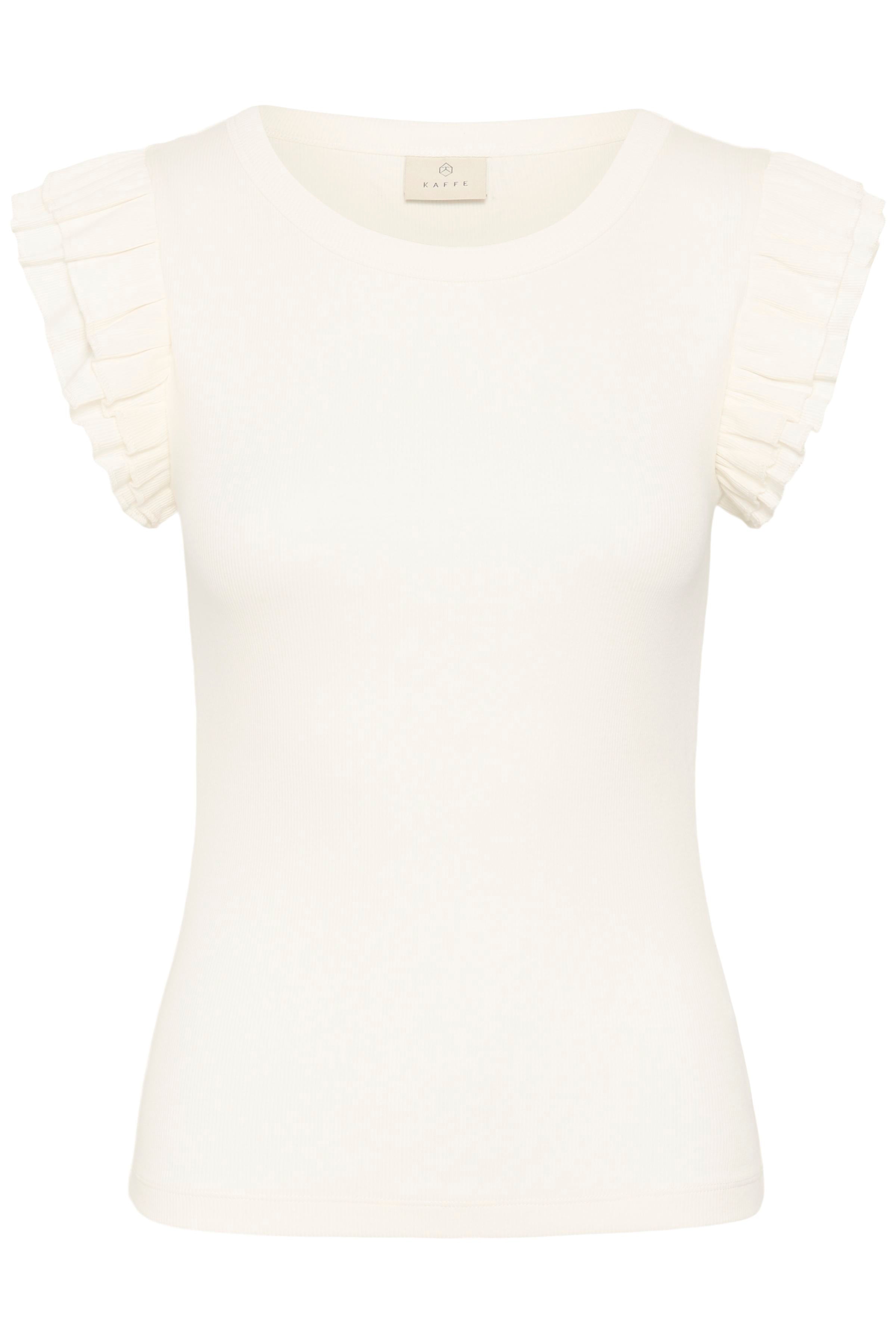 KAcarna Flounce Top - Chalk-Casual Tops- Hometown Style HTS, women's in store and online boutique located in Ingersoll, Ontario
