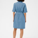 KAjade Denim Dress - Medium Blue-Casual Dresses- Hometown Style HTS, women's in store and online boutique located in Ingersoll, Ontario