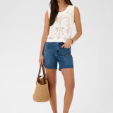 KAangelina Crochet Top - White-Casual Tops- Hometown Style HTS, women's in store and online boutique located in Ingersoll, Ontario
