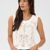 KAangelina Crochet Top - White-Casual Tops- Hometown Style HTS, women's in store and online boutique located in Ingersoll, Ontario
