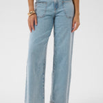 Kajordi Wide Jeans - Light Blue Wash-Denim- Hometown Style HTS, women's in store and online boutique located in Ingersoll, Ontario