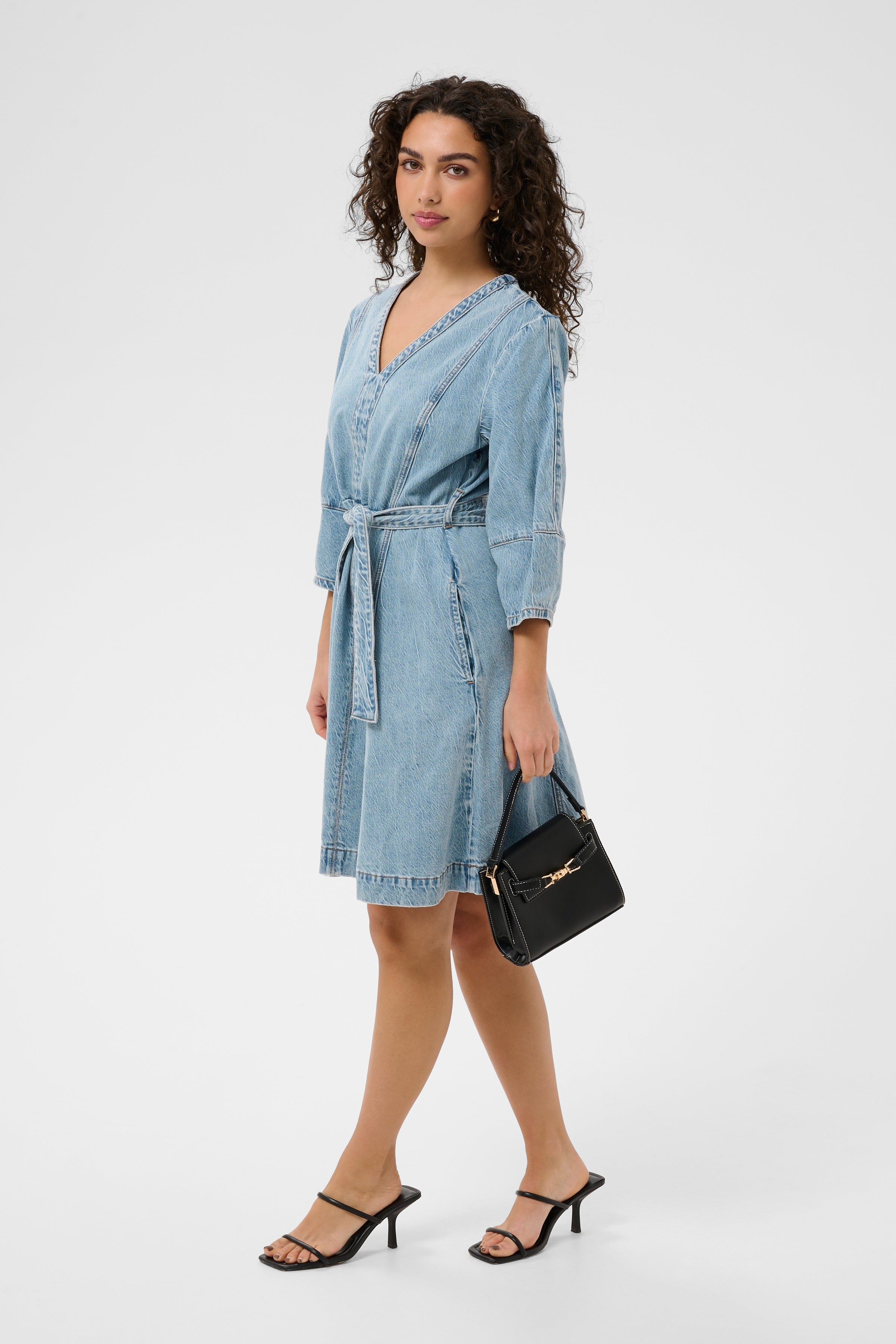 KAjordi Denim Dress - Light Blue Wash-Casual Dresses- Hometown Style HTS, women's in store and online boutique located in Ingersoll, Ontario