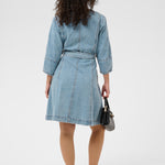 KAjordi Denim Dress - Light Blue Wash-Casual Dresses- Hometown Style HTS, women's in store and online boutique located in Ingersoll, Ontario